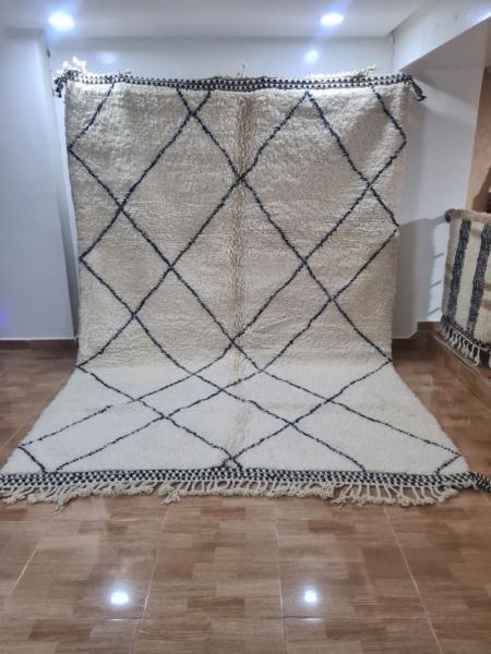 White Lahzim Marokkaans handgemaakt tapijt